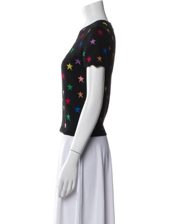 Alice + Olivia Printed Crew Neck Sweater