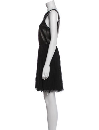 Alice + Olivia Lamb Leather Mini Dress