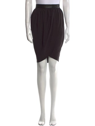 Alice + Olivia Leather Trim Embellishment Knee-Length Skirt