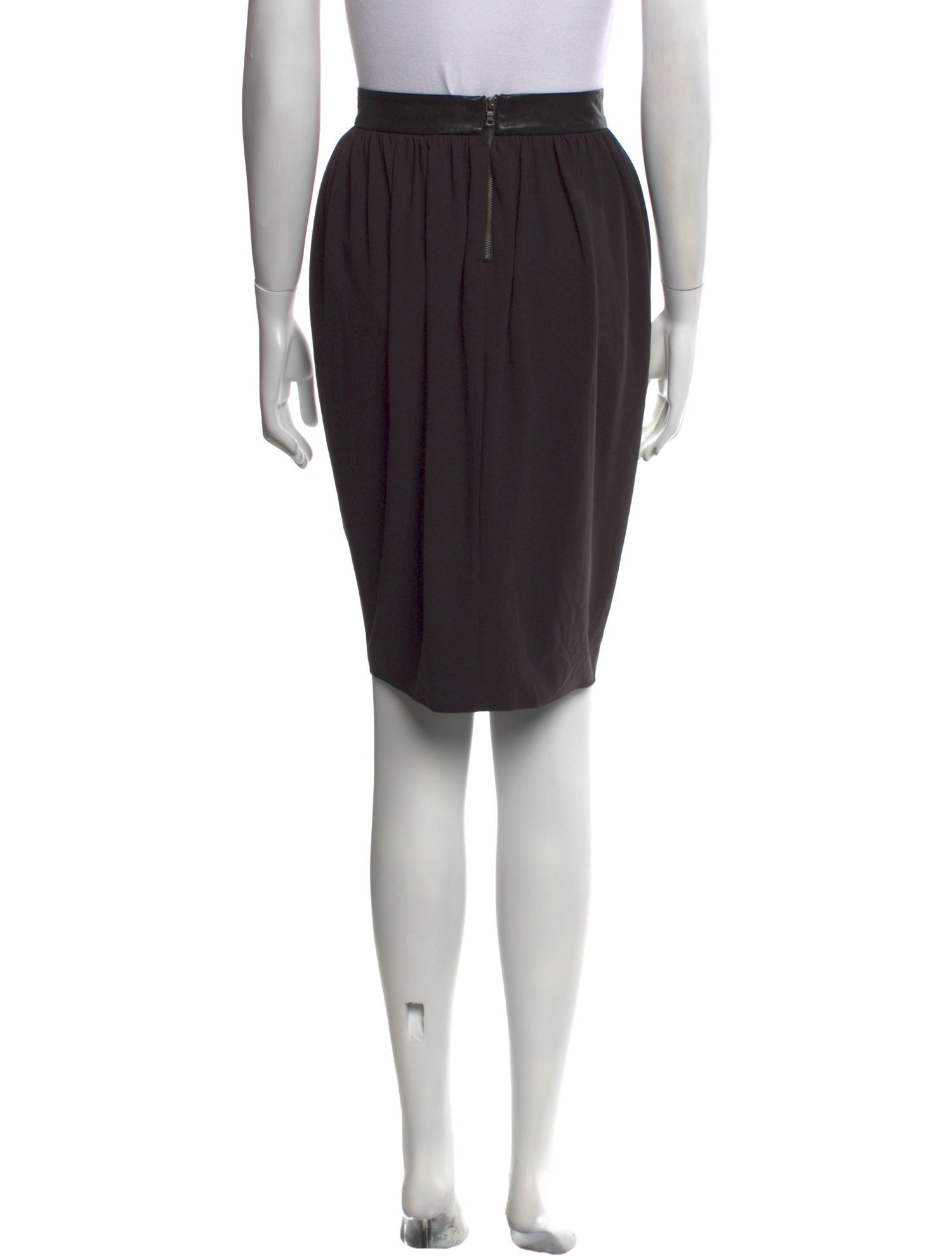 Alice + Olivia Leather Trim Embellishment Knee-Length Skirt