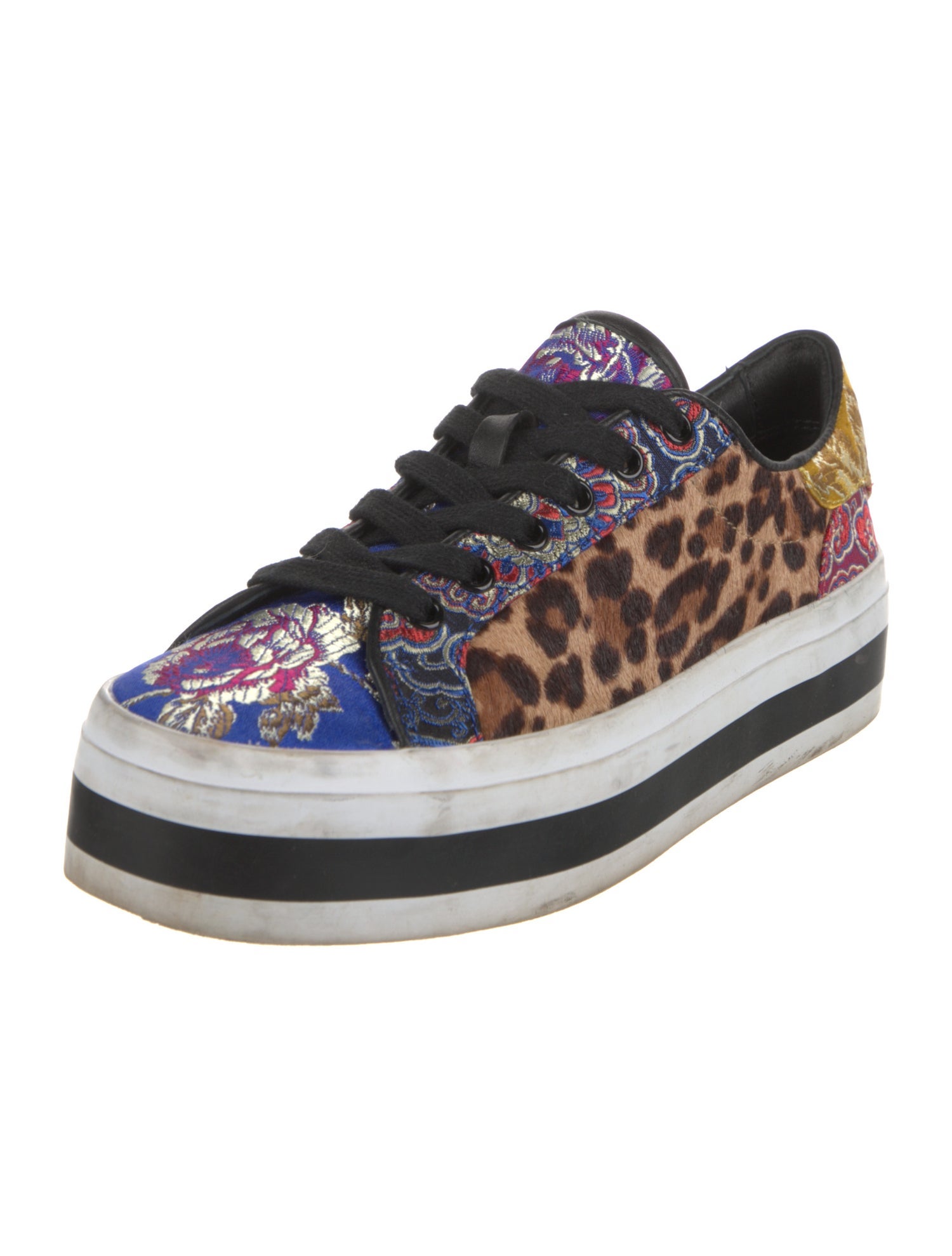 Alice + Olivia Animal Print Embroidered Accent Sneakers