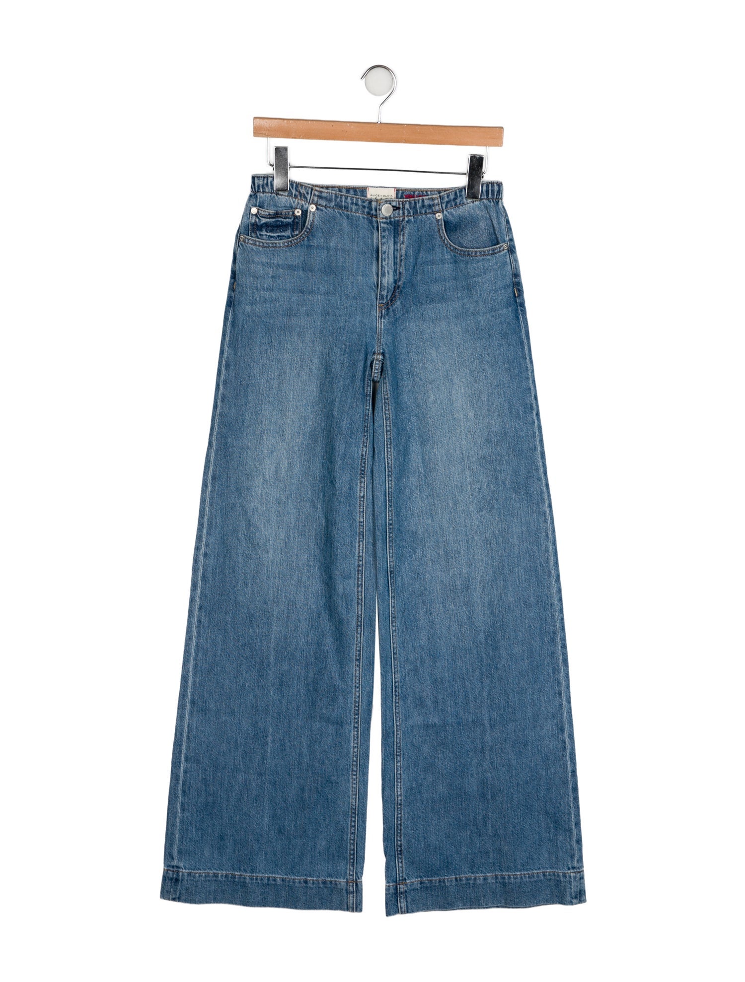 Alice + Olivia Mid-Rise Wide Leg Jeans