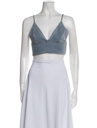 Alice + Olivia V-Neck Sleeveless Crop Top