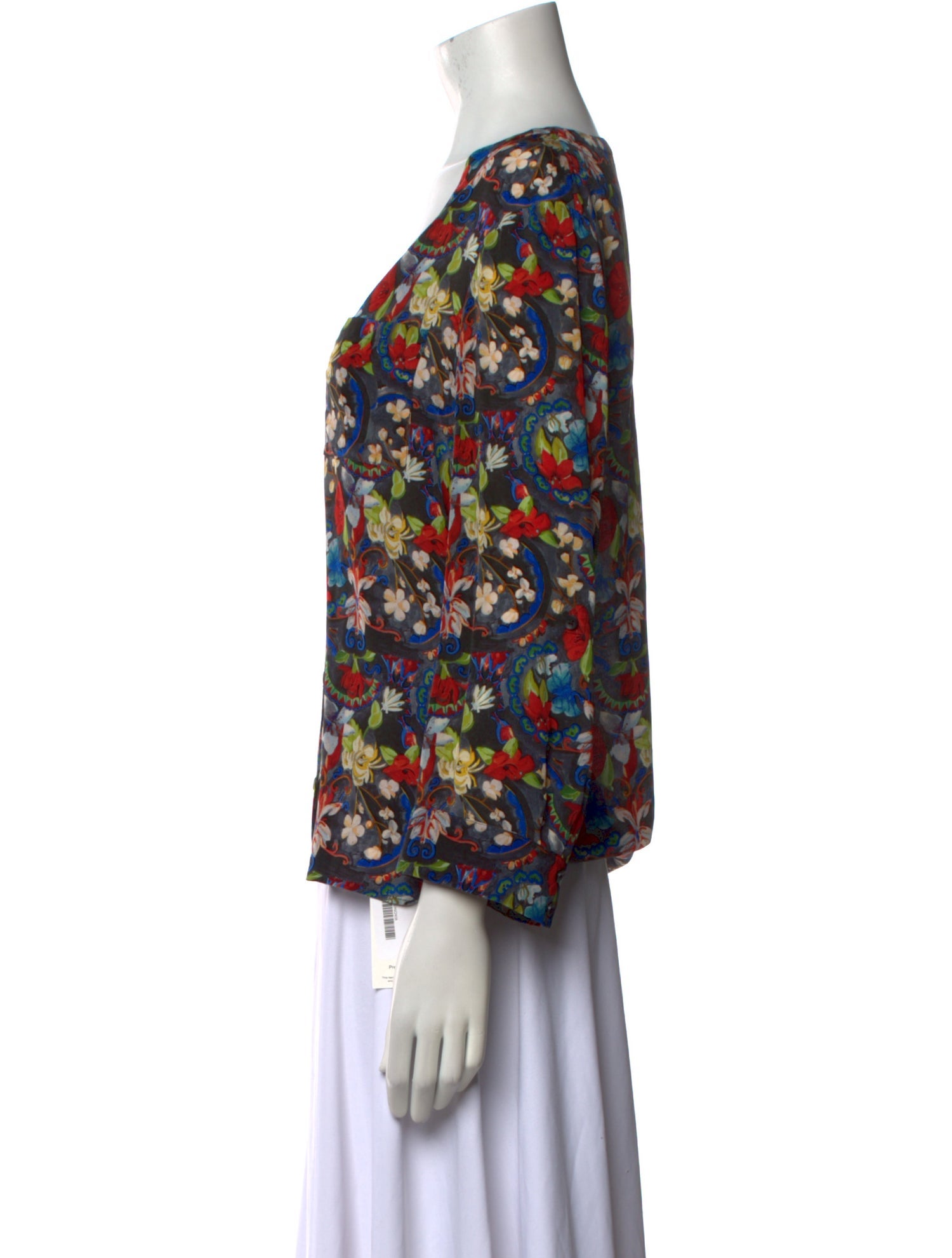 Alice + Olivia Silk Floral Print Blouse