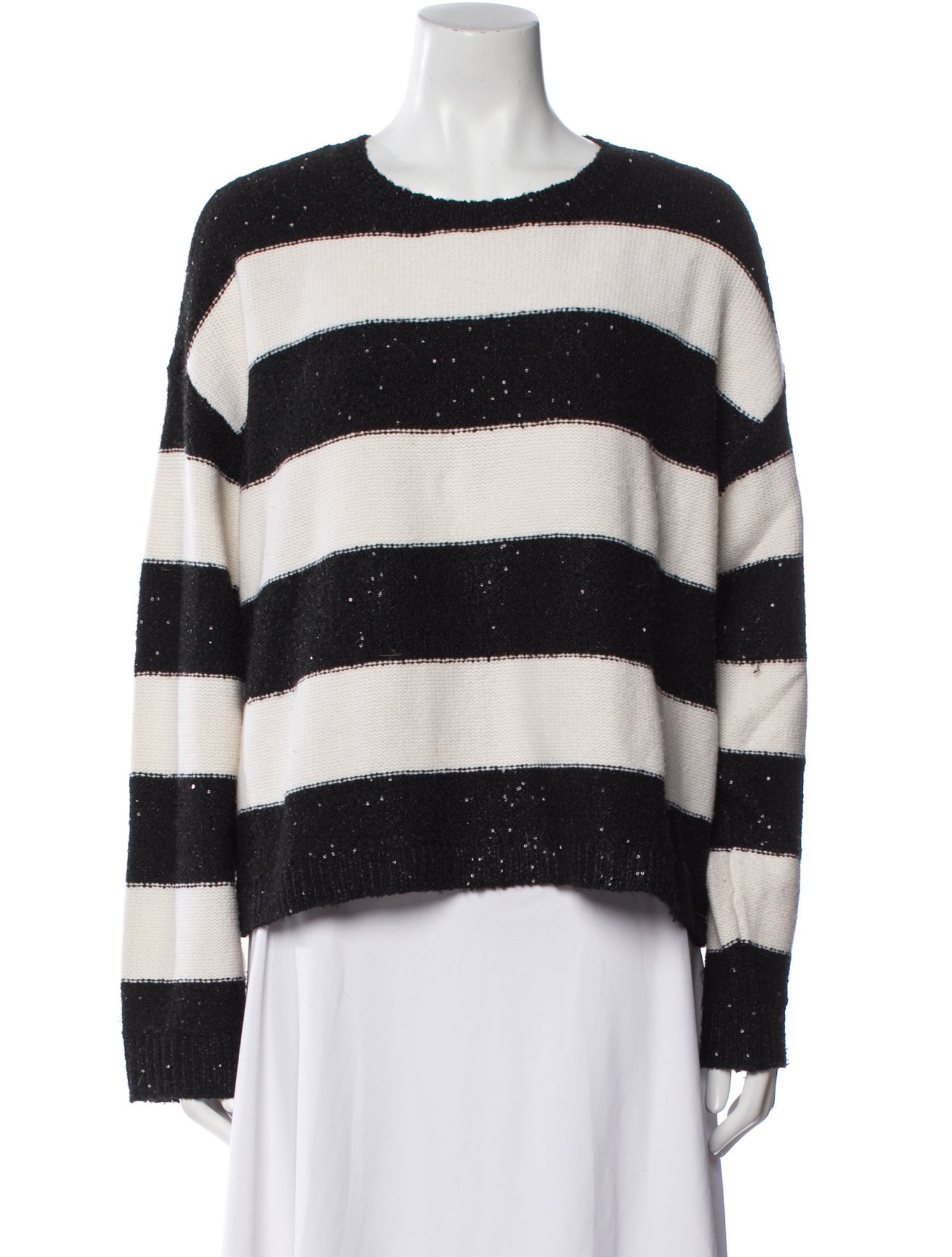 Alice + Olivia Striped Crew Neck Sweater