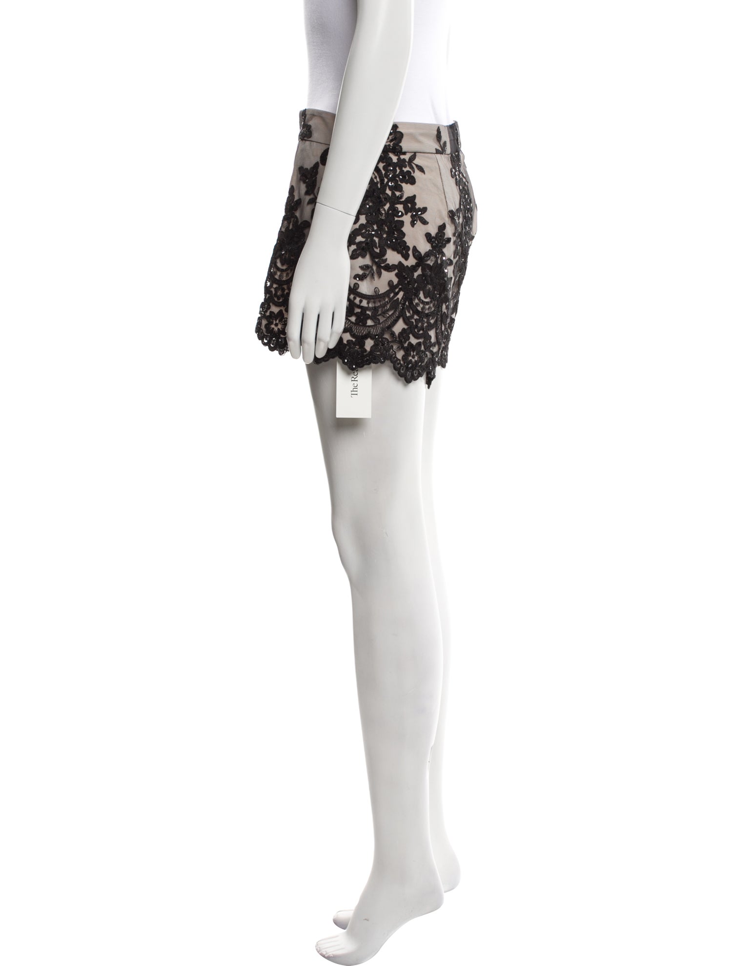 Alice + Olivia Lace Pattern Mini Shorts