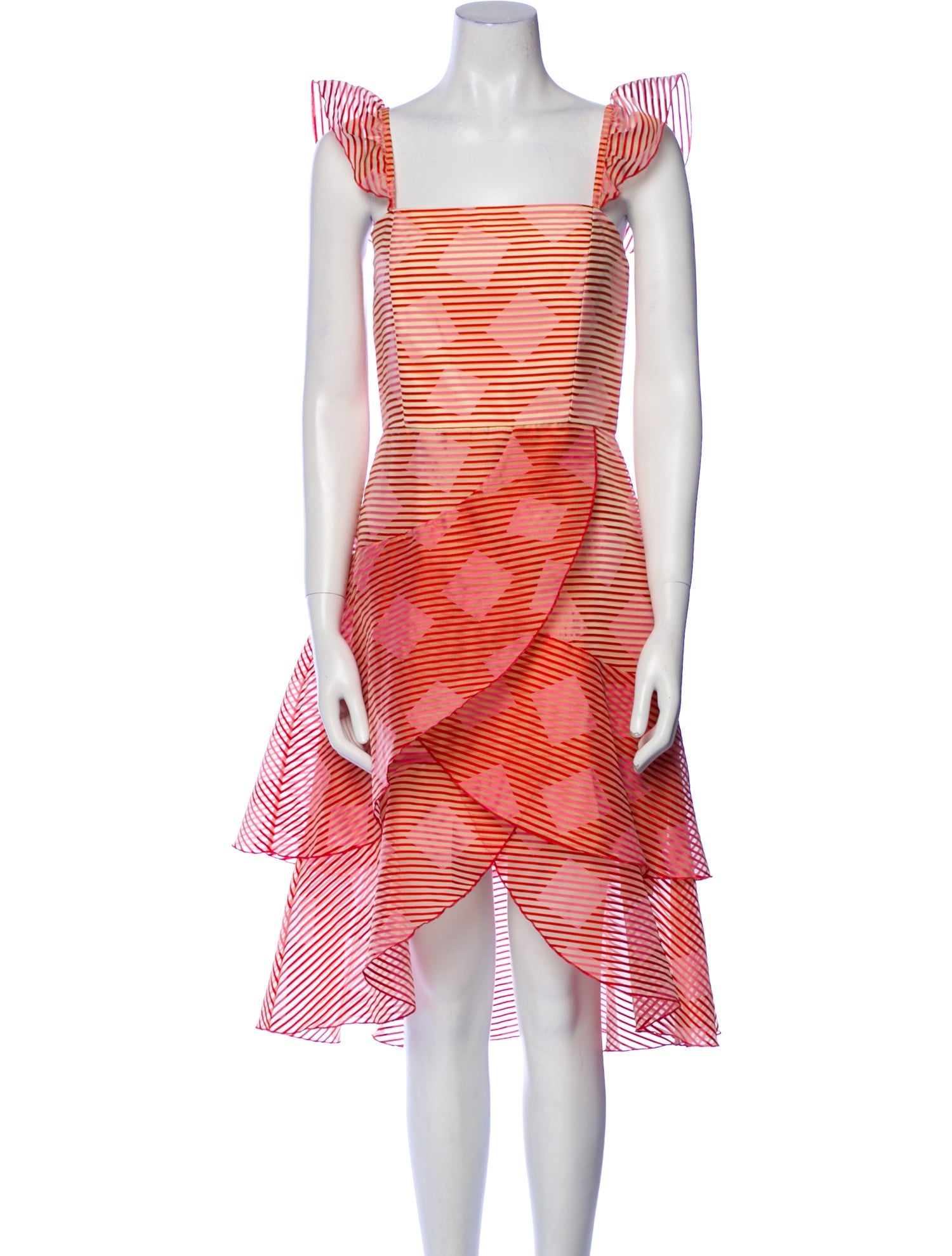 Alice + Olivia Striped Midi Length Dress w/ Tags