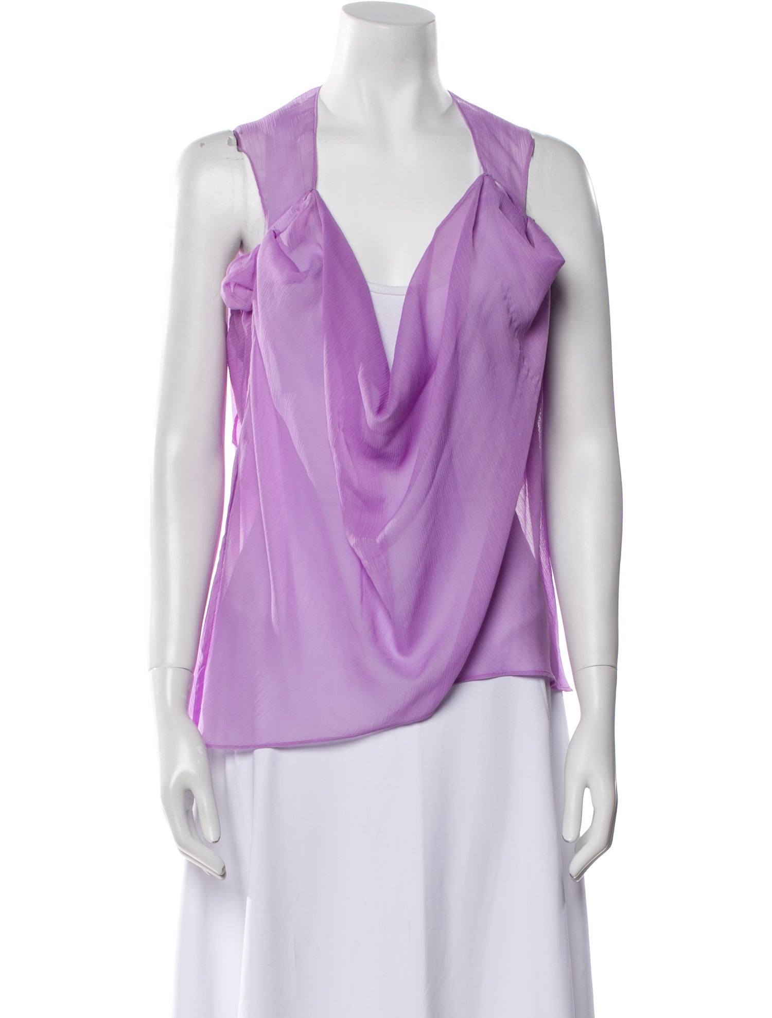 Alice + Olivia Cowl Neck Sleeveless Blouse