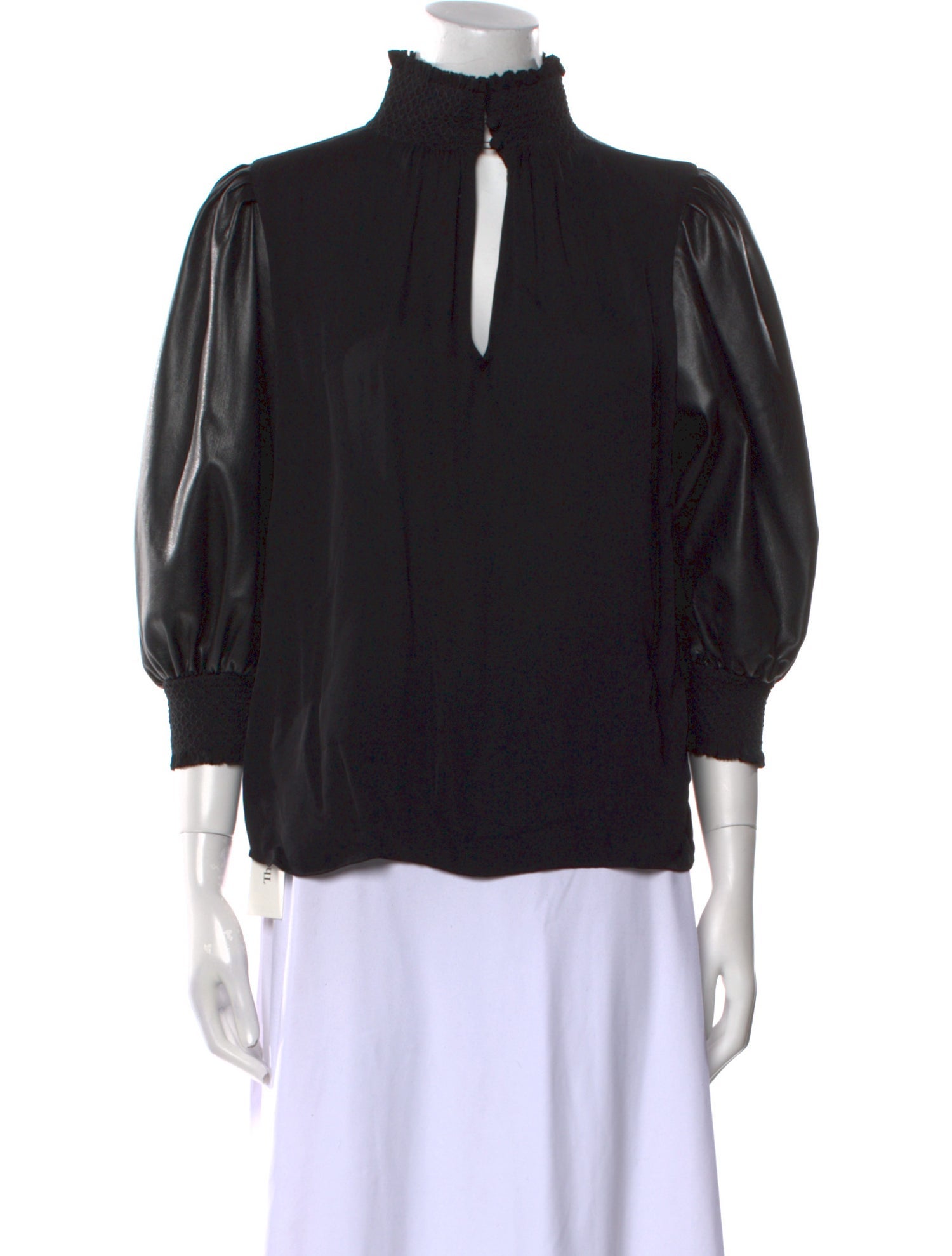 Alice + Olivia Mock Neck Three-Quarter Sleeve Blouse