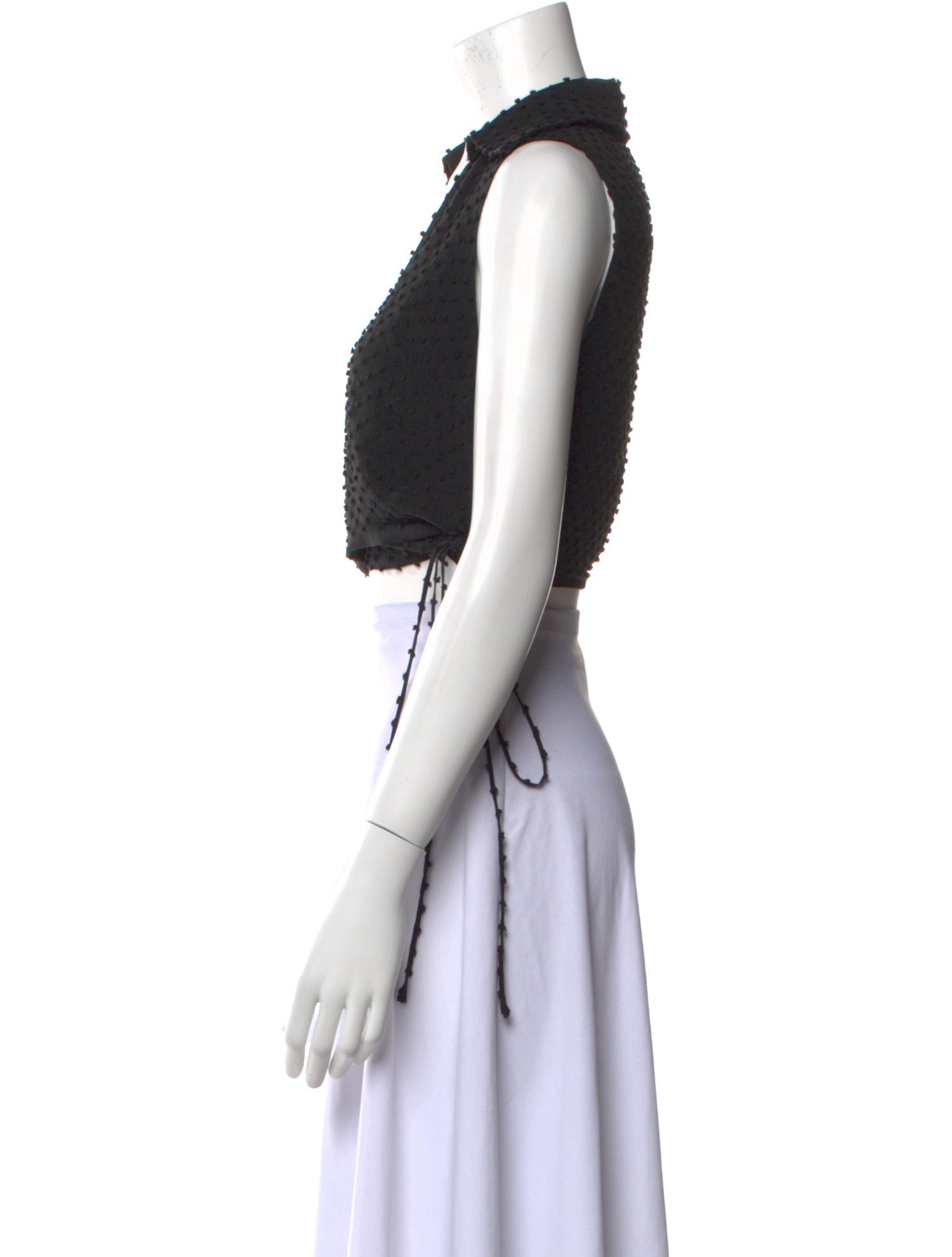 Alice + Olivia Silk V-Neck Crop Top