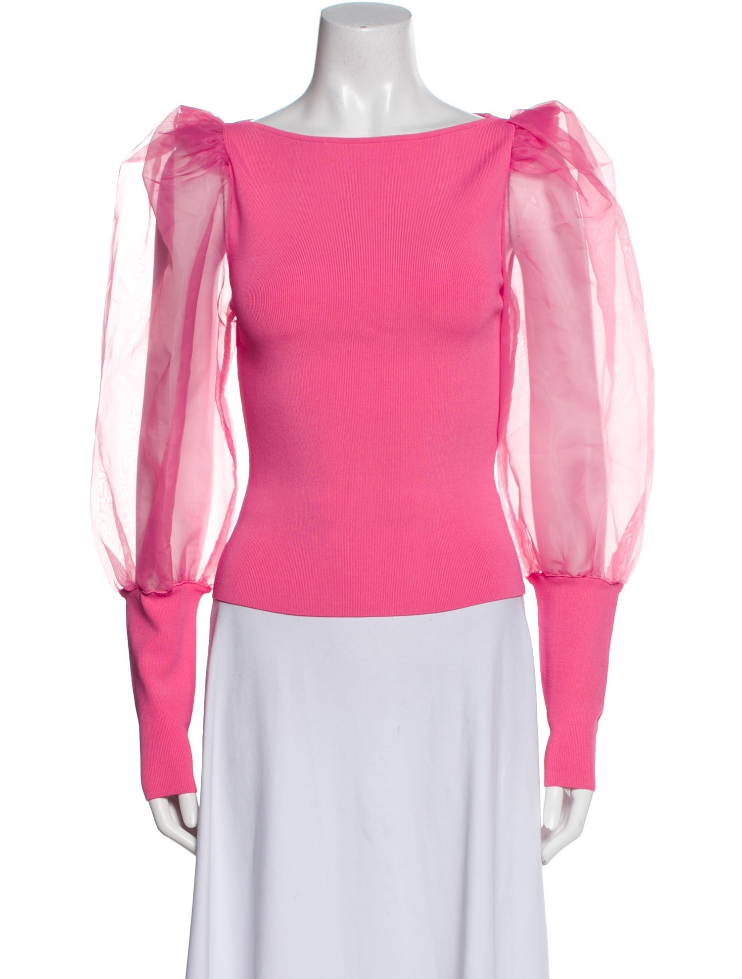 Alice + Olivia Bateau Neckline Long Sleeve Blouse