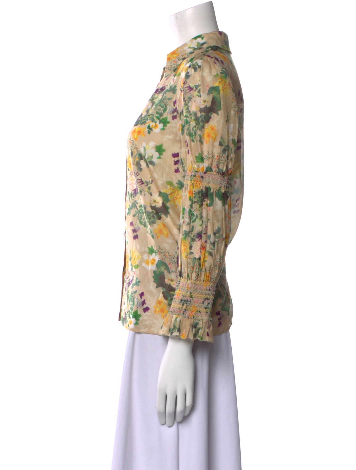 Alice + Olivia Floral Print V-Neck Blouse