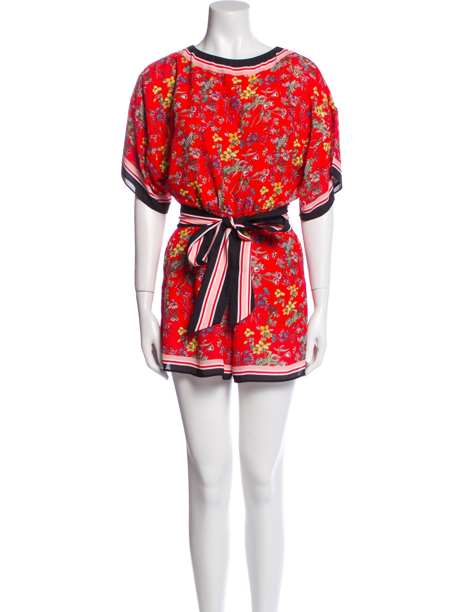 Alice + Olivia Floral Print Scoop Neck Romper