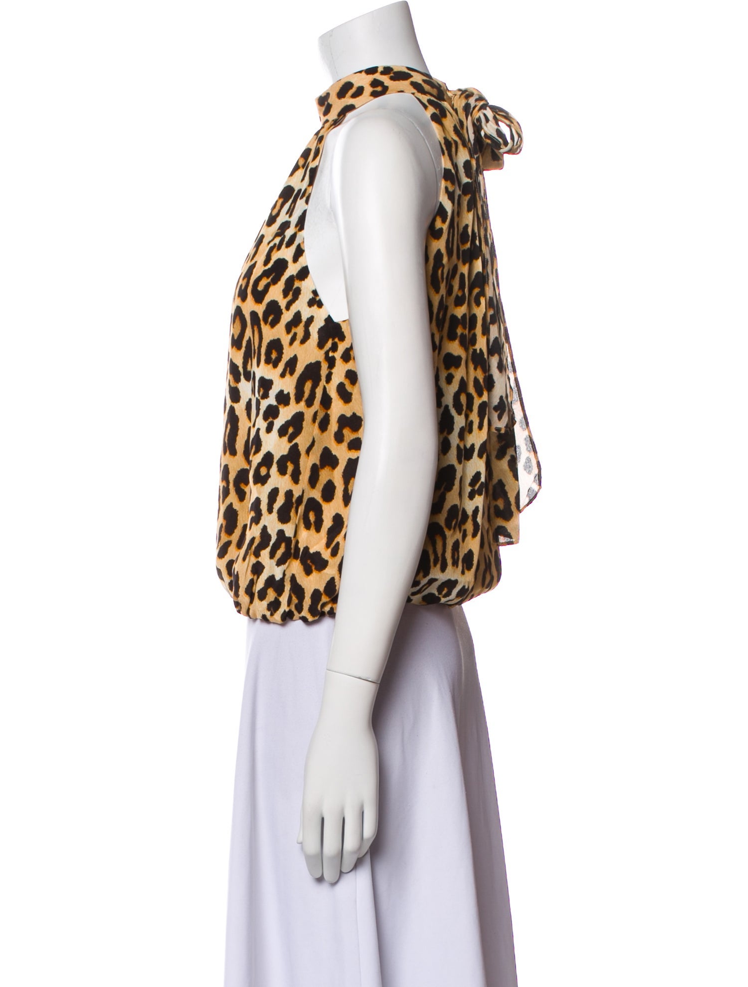 Alice + Olivia Silk Animal Print Crop Top