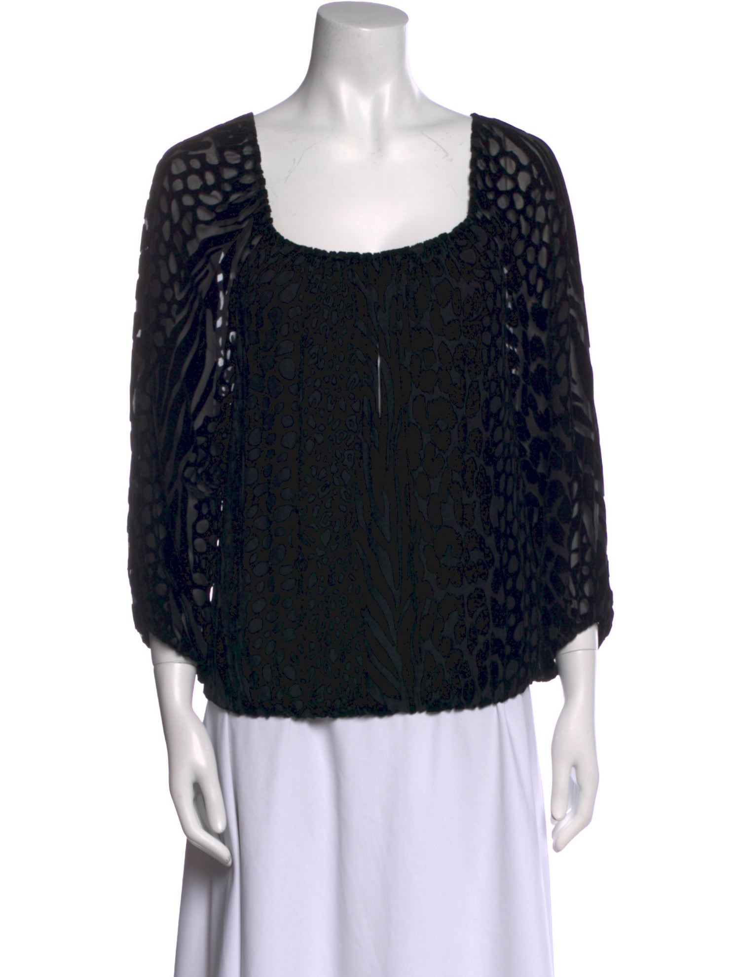 Alice + Olivia Animal Print Square Neckline Blouse