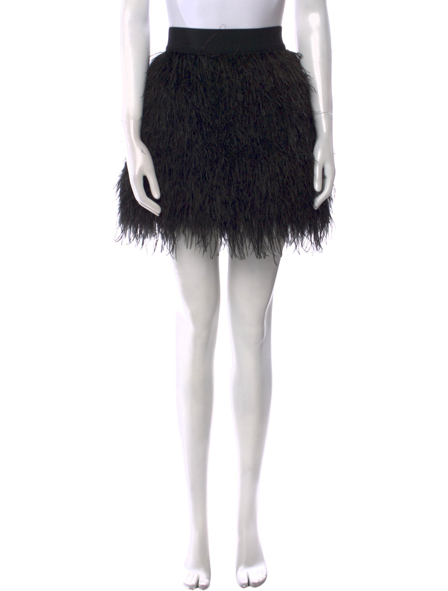 Alice + Olivia Feather Trim Mini Skirt