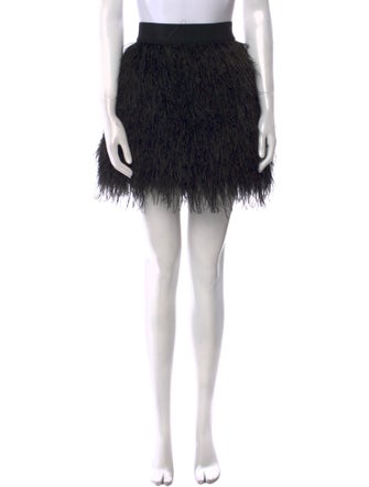 Alice + Olivia Feather Trim Mini Skirt