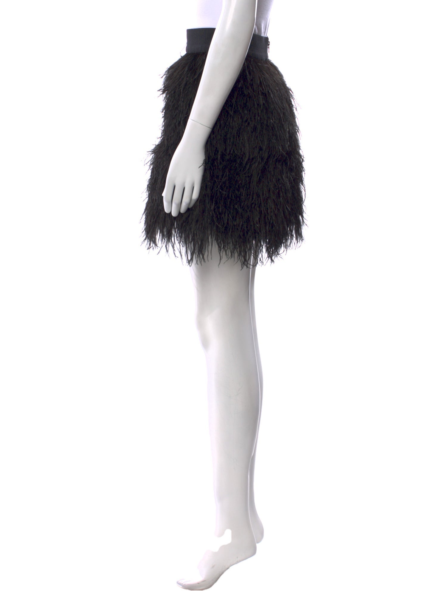 Alice + Olivia Feather Trim Mini Skirt