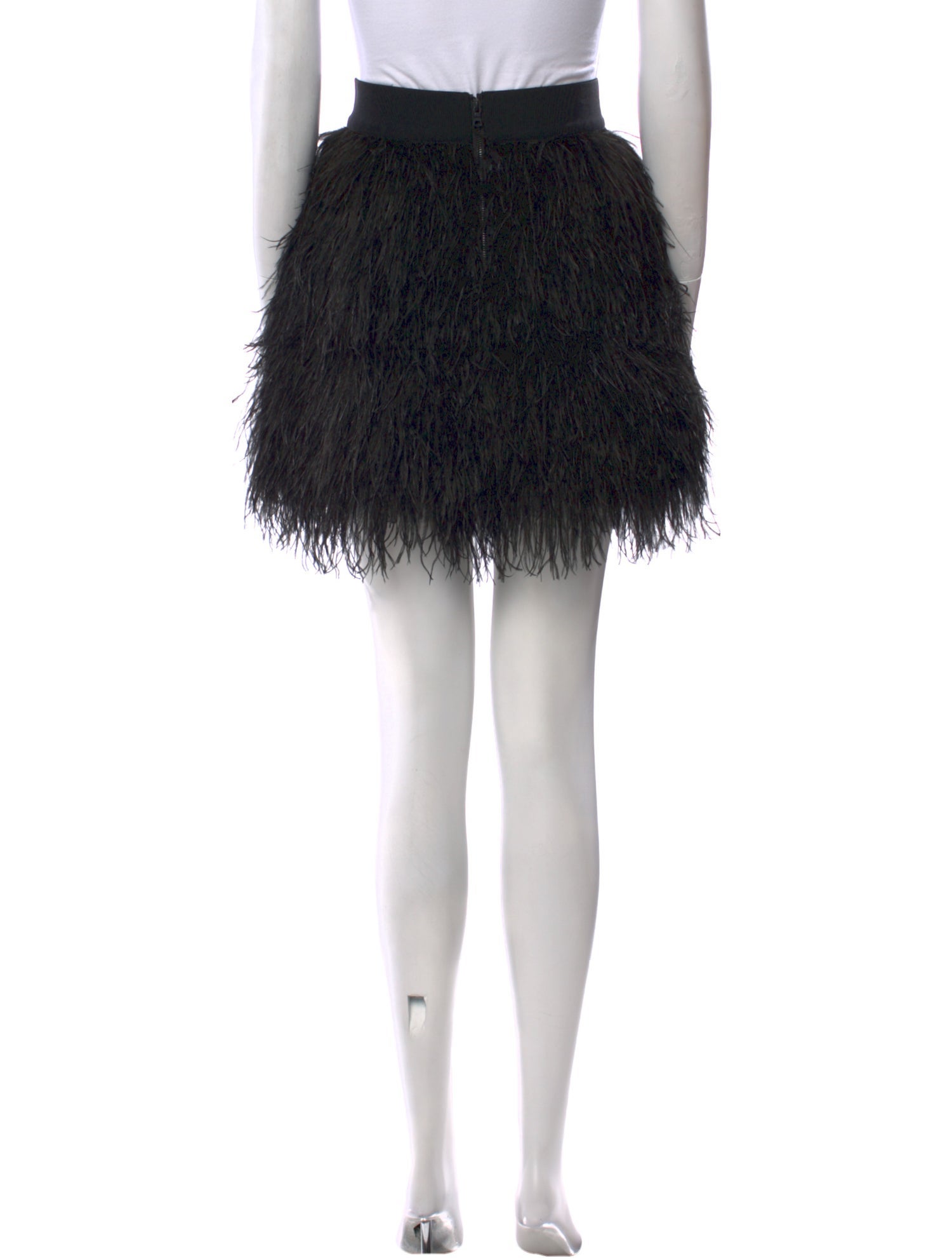 Alice + Olivia Feather Trim Mini Skirt