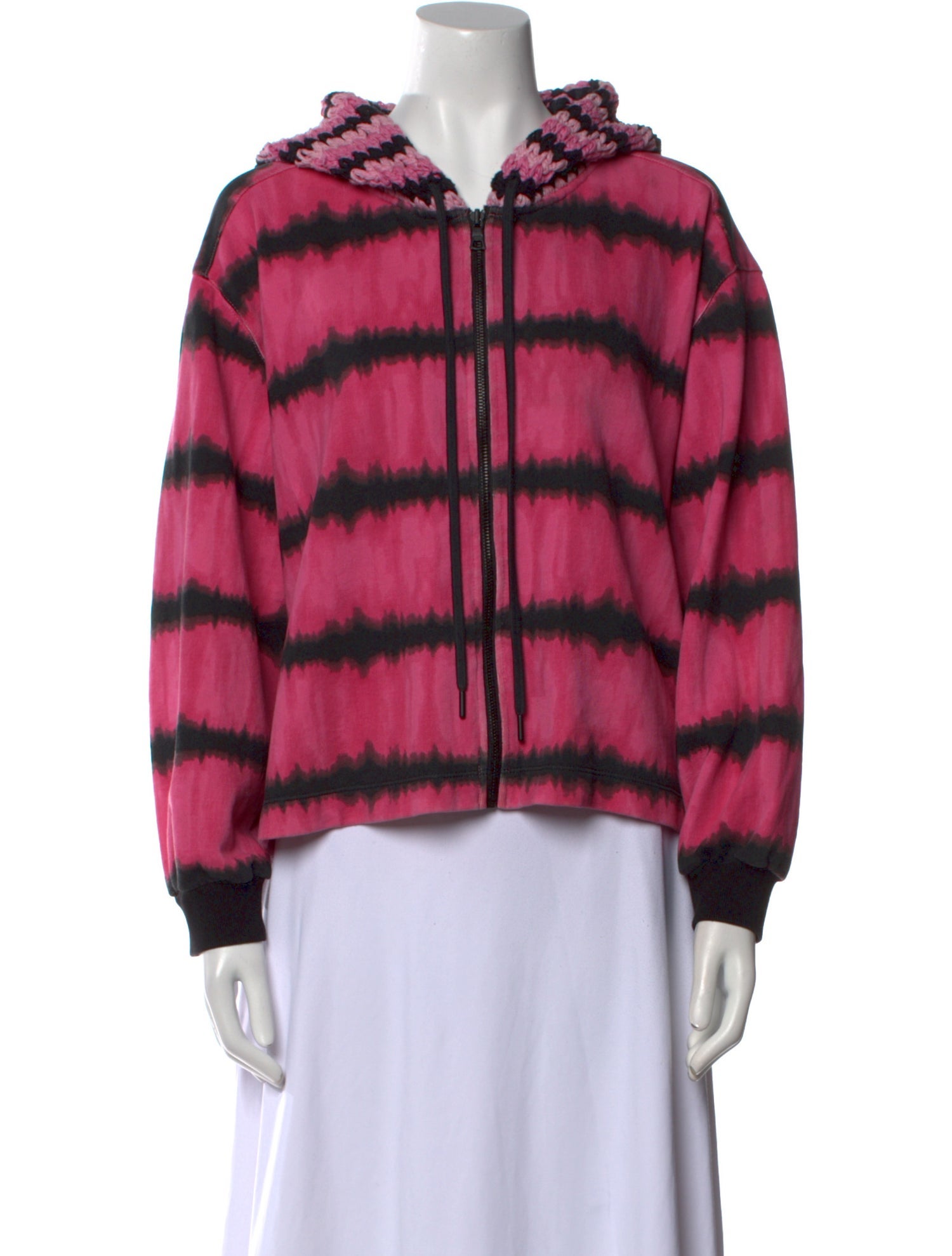 Alice + Olivia Striped V-Neck Sweatshirt