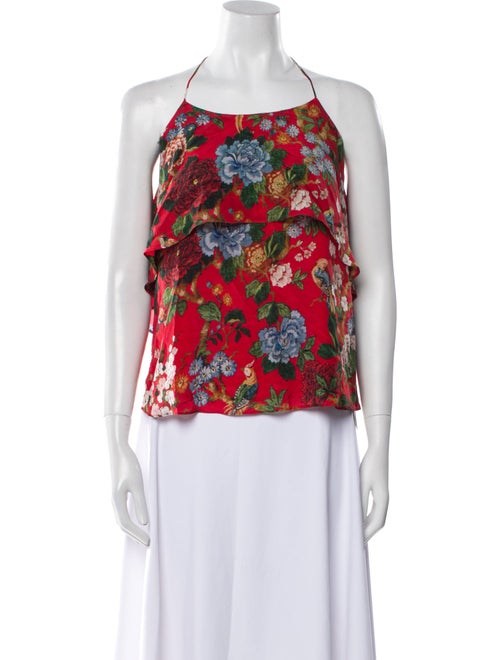 Alice + Olivia Silk Floral Print Blouse
