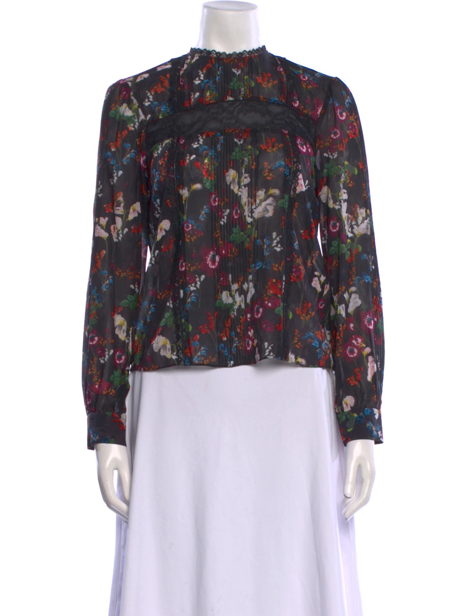 Alice + Olivia Silk Floral Print Blouse