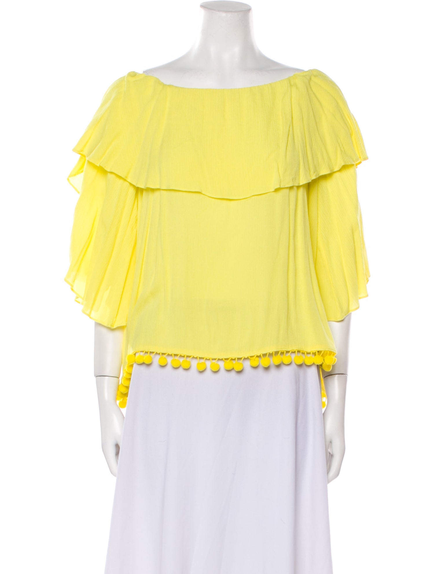 Alice + Olivia Bateau Neckline Three-Quarter Sleeve Blouse