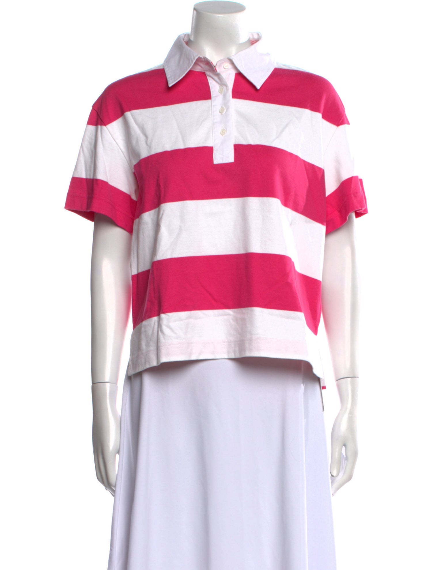 Alice + Olivia Striped Short Sleeve Polo