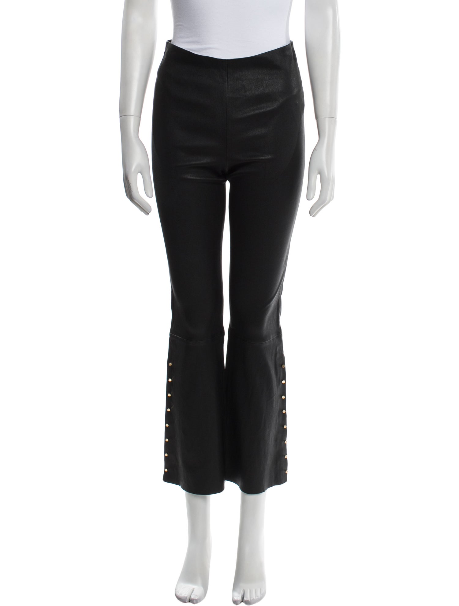 Alice + Olivia Lamb Leather Straight Leg Pants