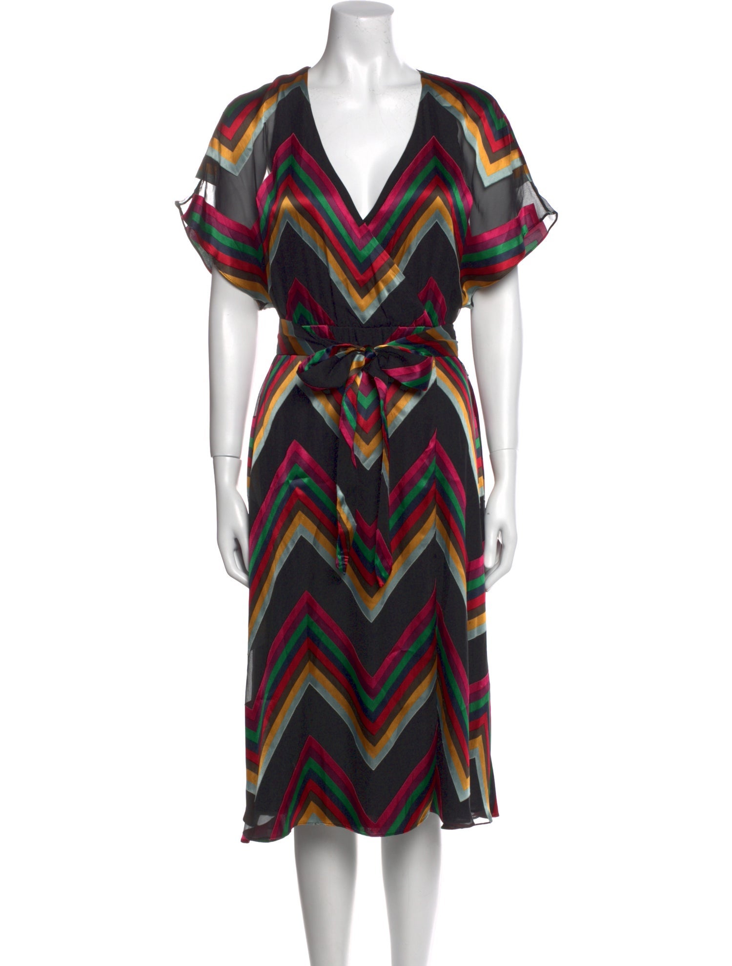 Alice + Olivia Striped Midi Length Dress