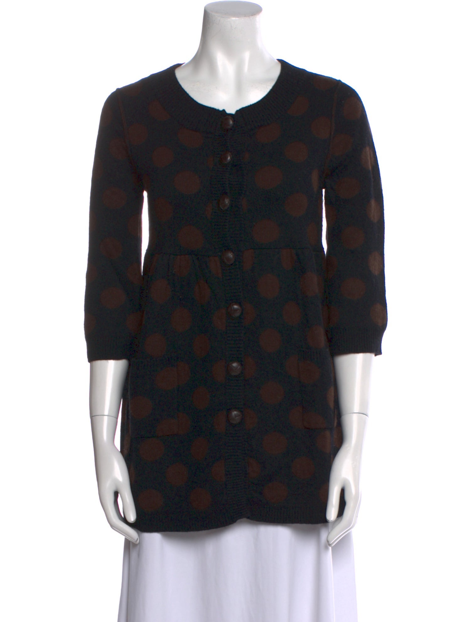 Alice + Olivia Polka Dot Print Crew Neck Sweater