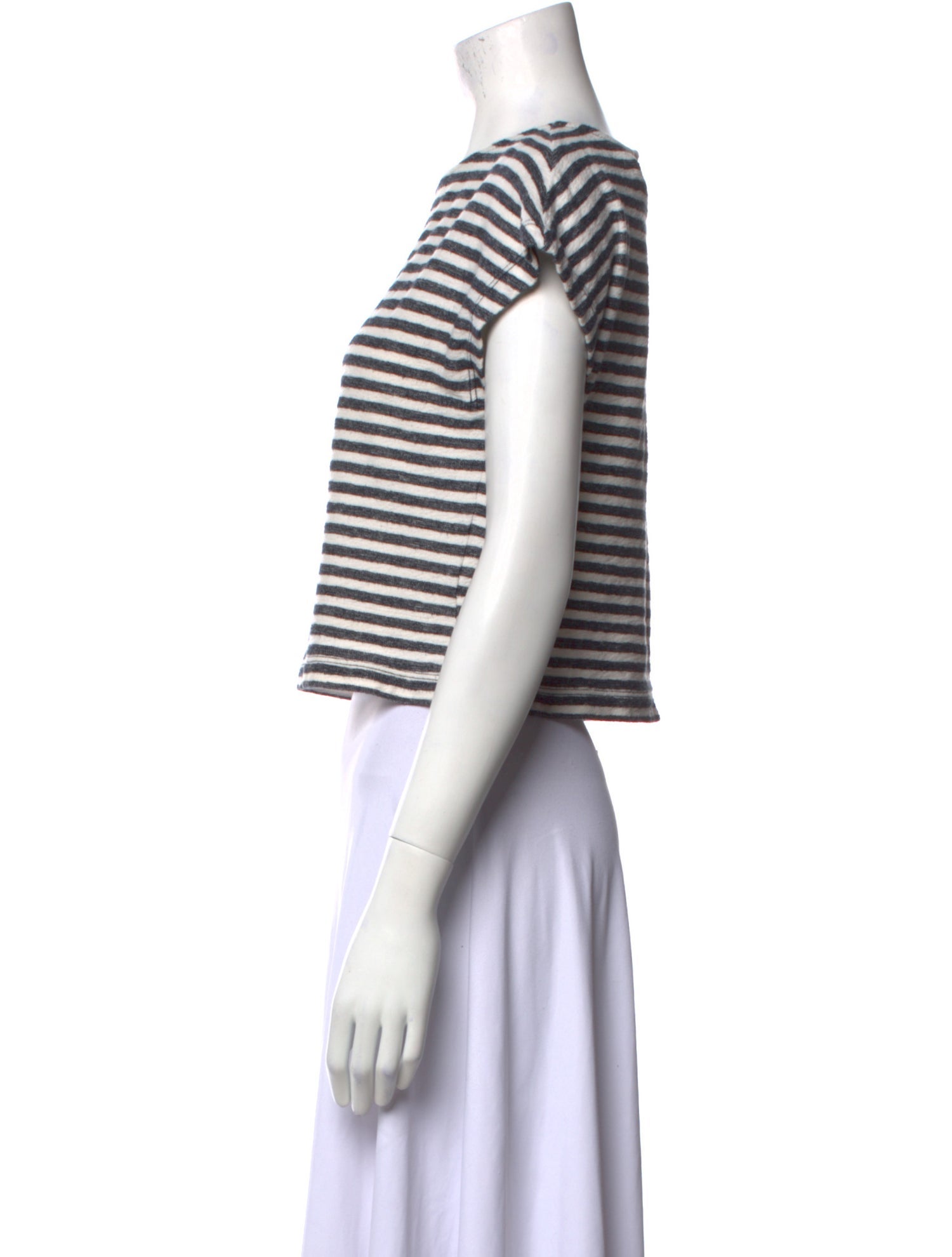 Alice + Olivia Striped Bateau Neckline Crop Top