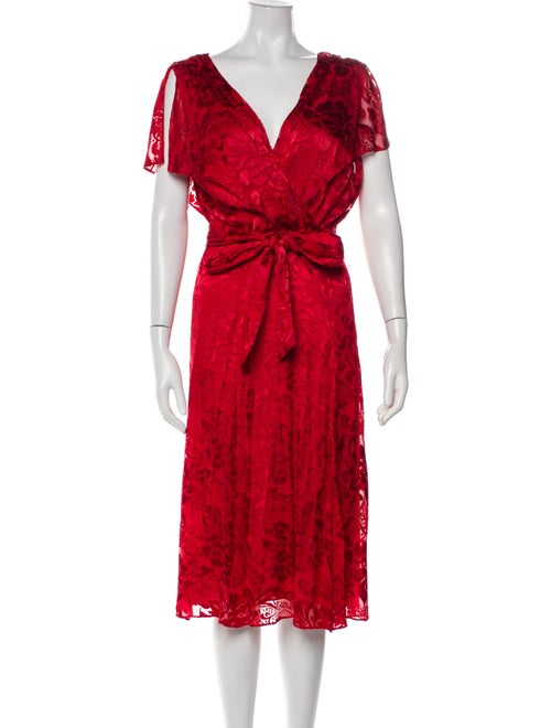 Alice + Olivia V-Neck Midi Length Dress