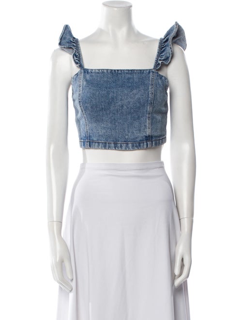 Alice + Olivia Square Neckline Sleeveless Crop Top