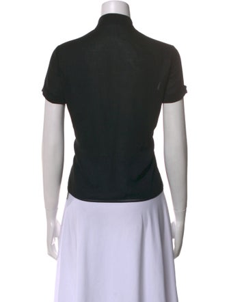 Alice + Olivia V-Neck Short Sleeve Button-Up Top