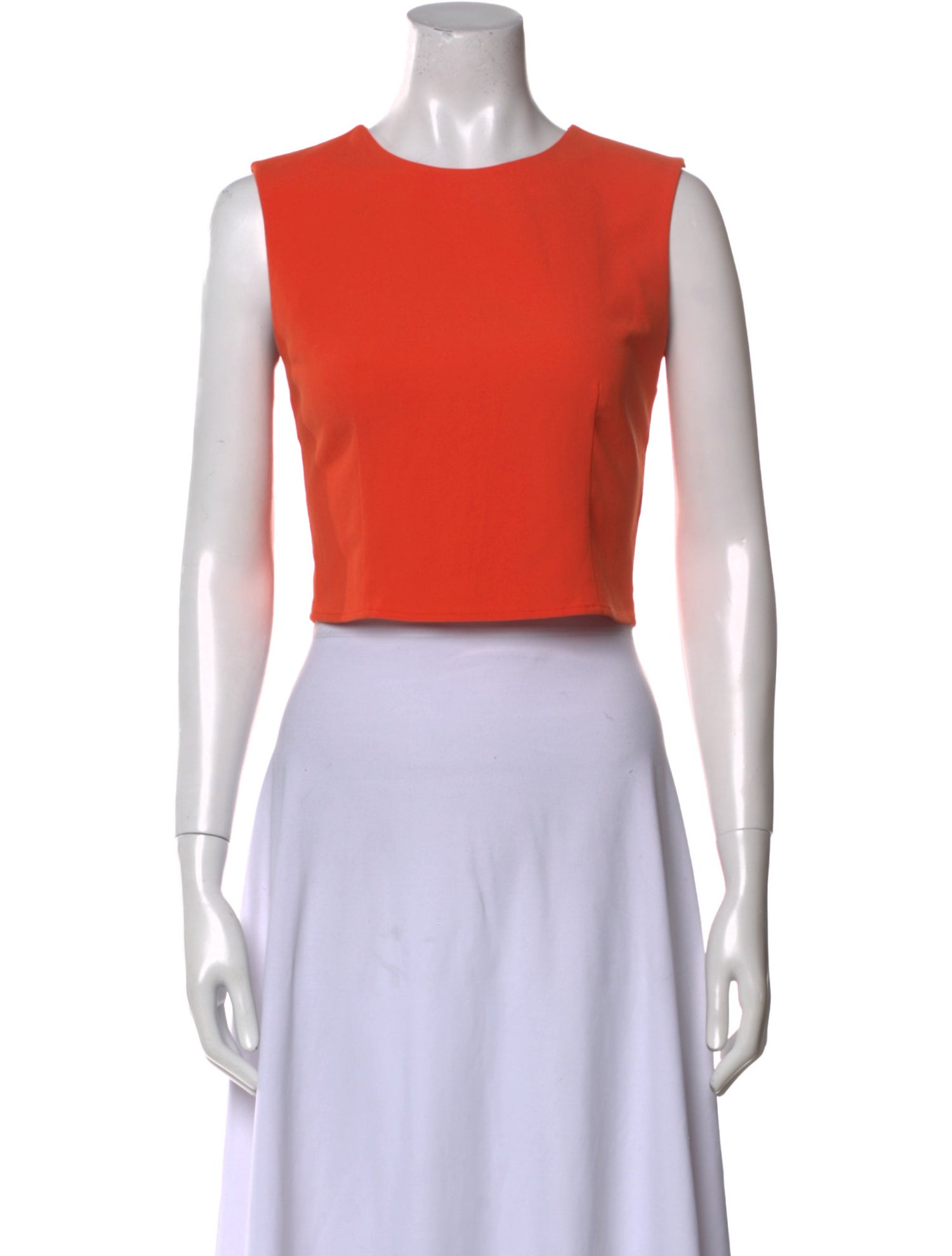 Alice + Olivia Crew Neck Sleeveless Crop Top