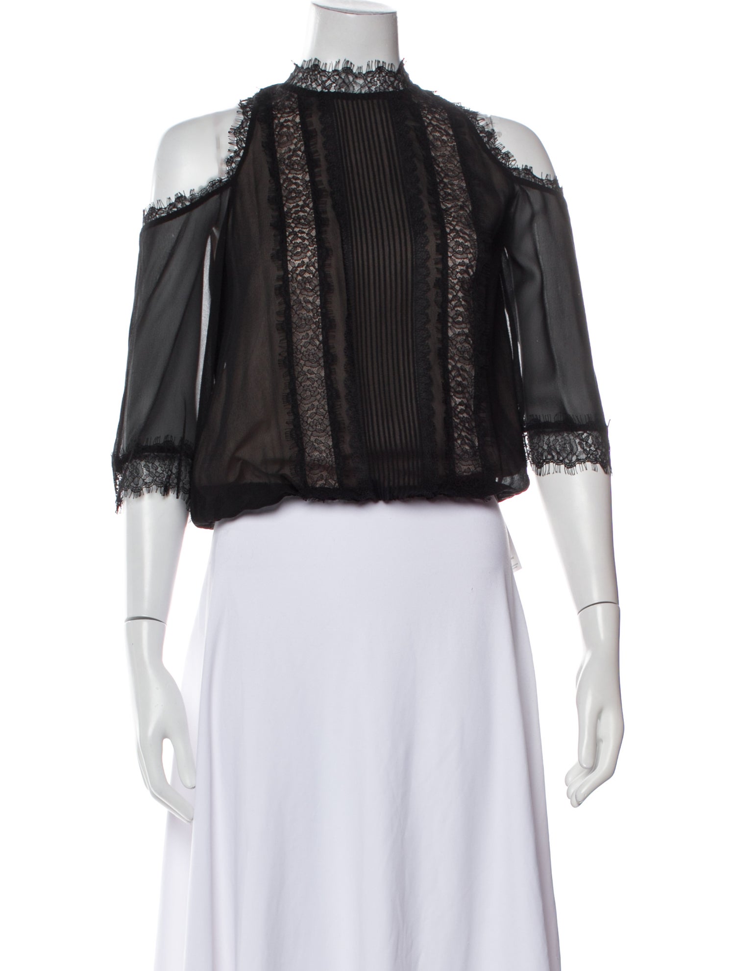 Alice + Olivia Silk Mock Neck Crop Top w/ Tags