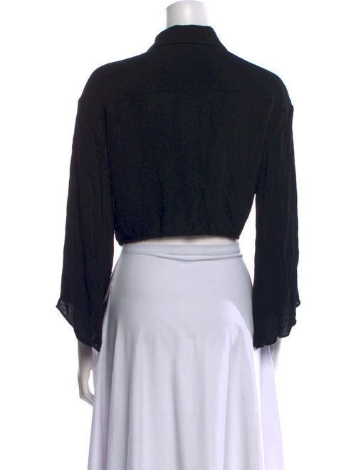 Alice + Olivia Three-Quarter Sleeve Crop Top