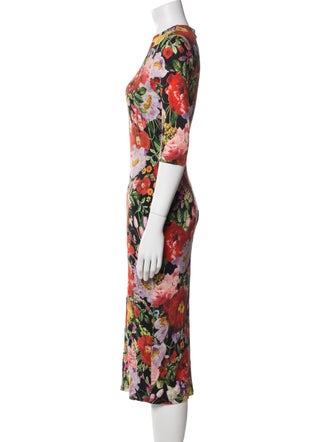Alice + Olivia Floral Print Midi Length Dress