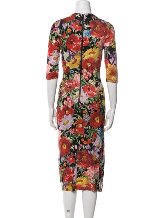 Alice + Olivia Floral Print Midi Length Dress