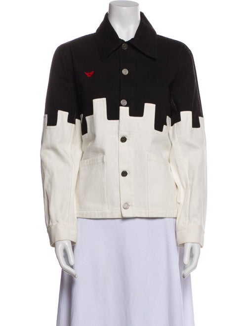 Alice + Olivia Colorblock Pattern Denim Jacket