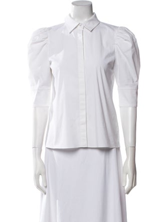 Alice + Olivia Three-Quarter Sleeve Button-Up Top