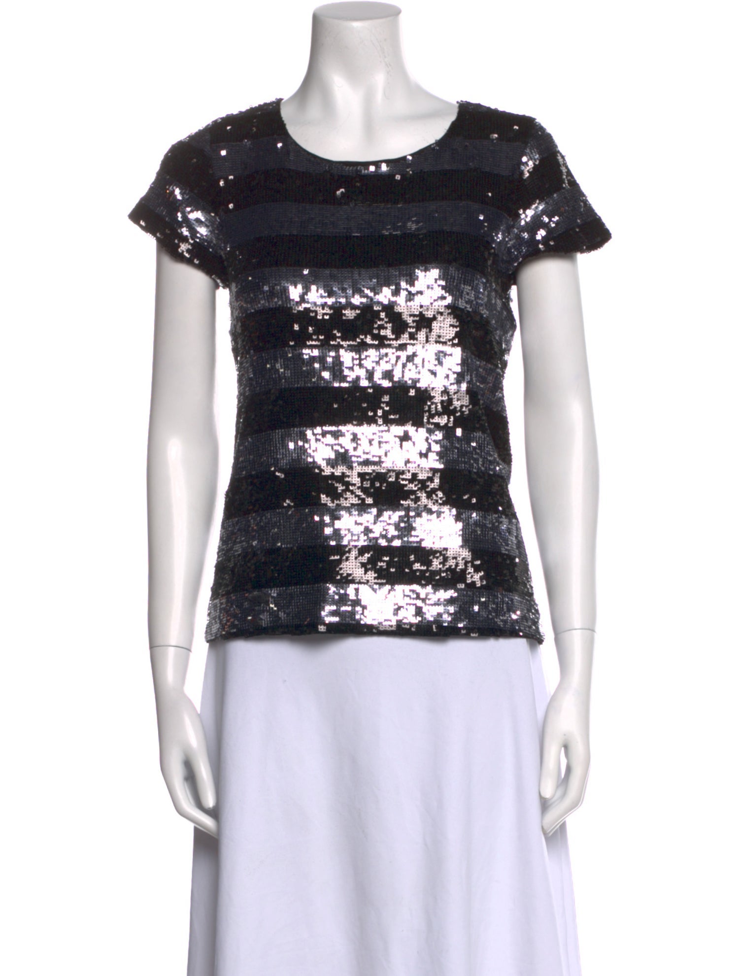 Alice + Olivia Striped Scoop Neck Top