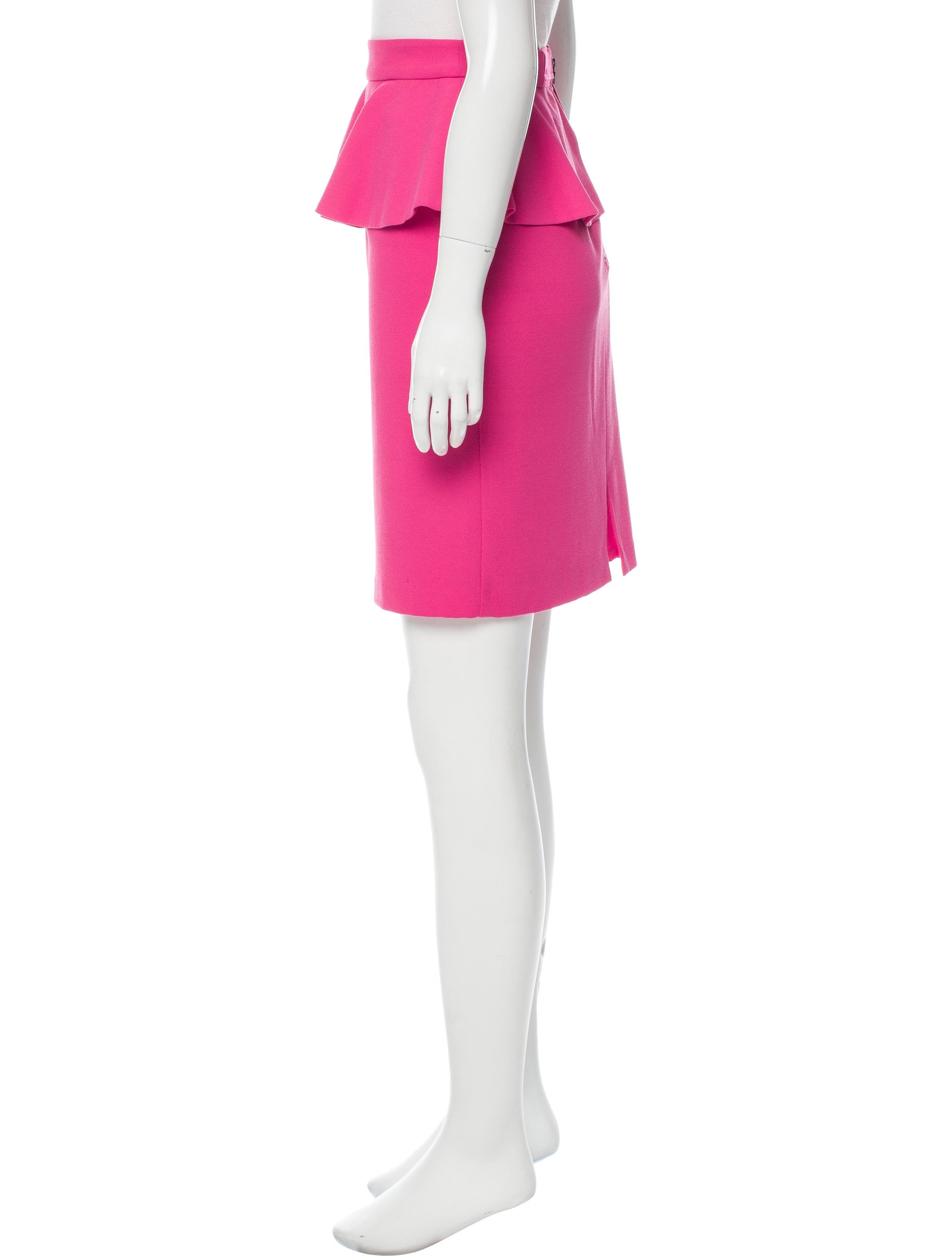 Alice + Olivia KneeLength Peplum Skirt Pink Skirts, Clothing