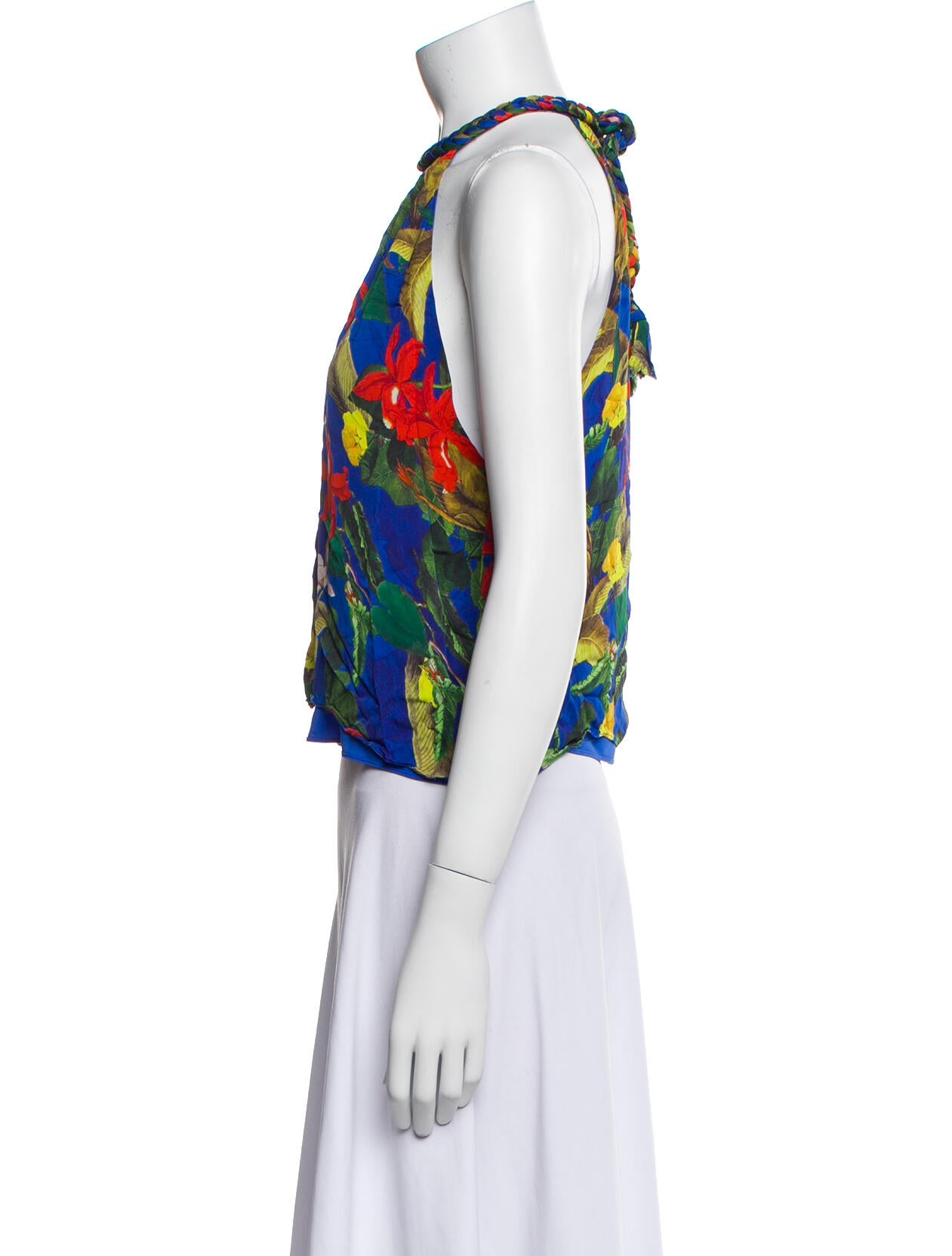 Alice + Olivia Floral Print Halterneck Crop Top