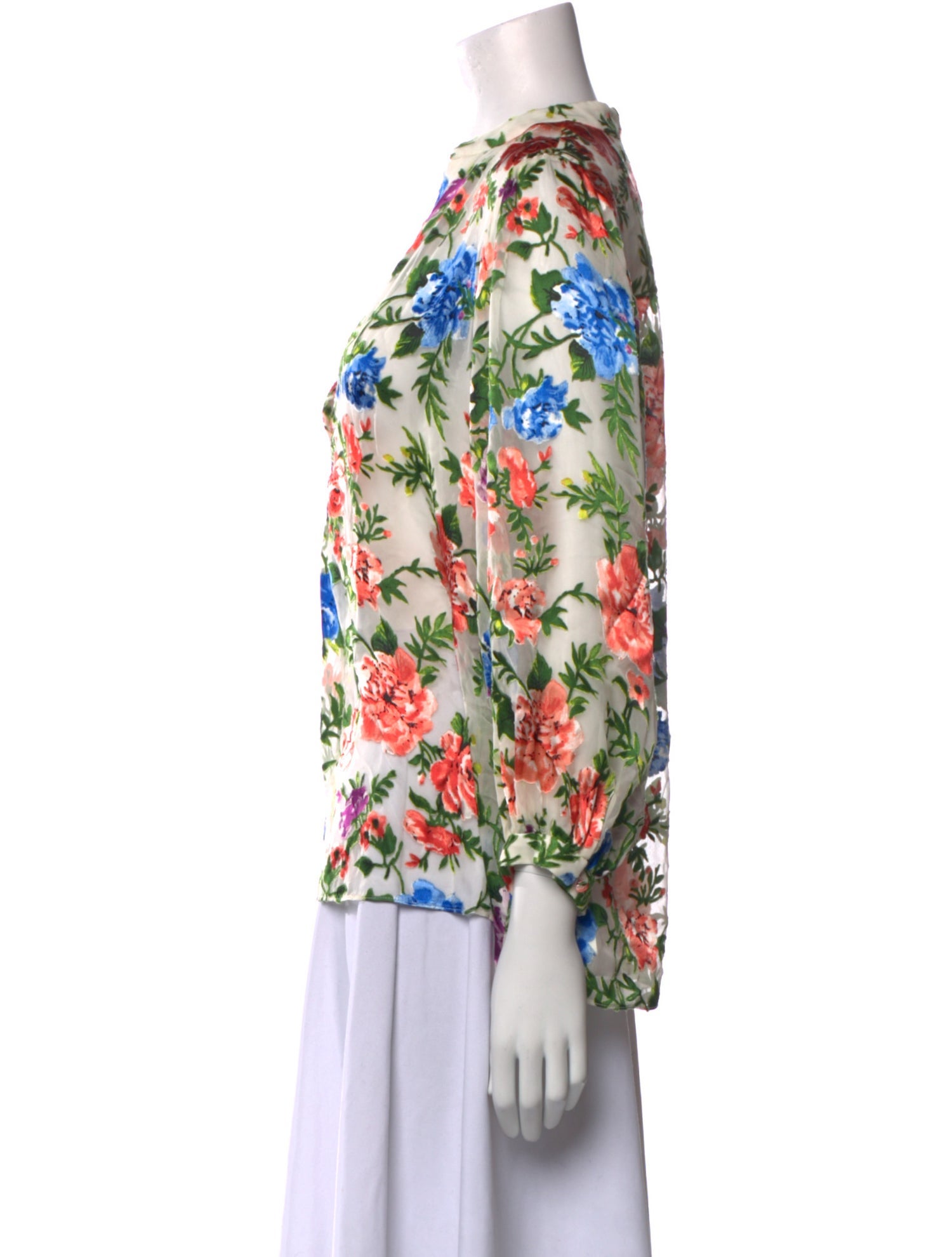 Alice + Olivia Floral Print V-Neck Blouse