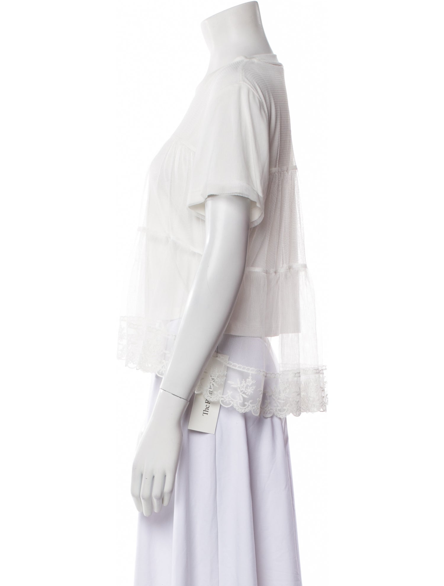 Alice + Olivia Crew Neck Short Sleeve Crop Top