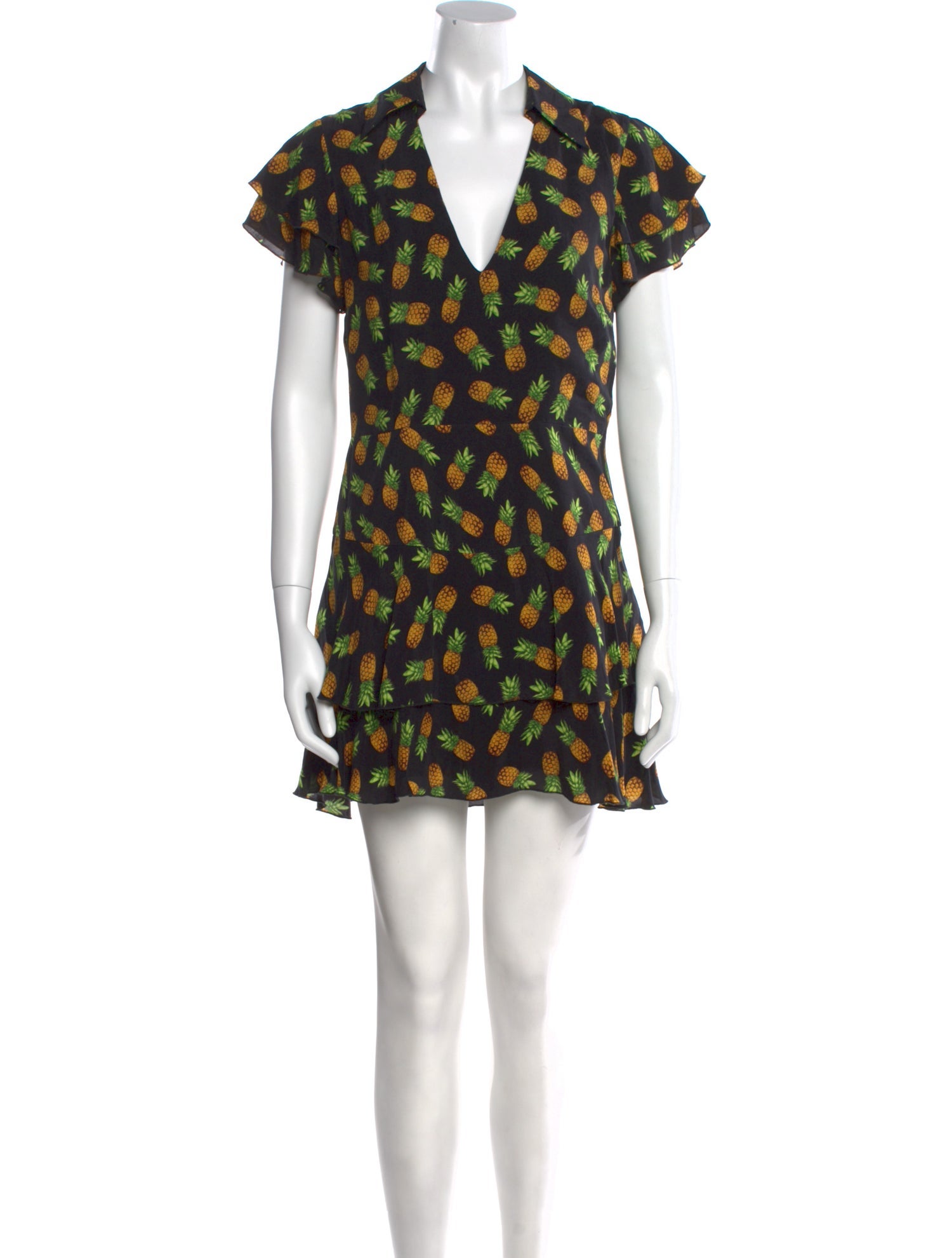 Alice + Olivia Printed V-Neck Romper