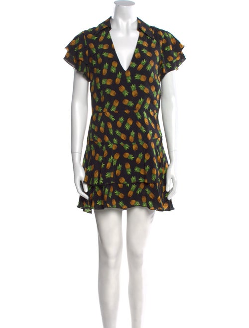 Alice + Olivia Printed V-Neck Romper