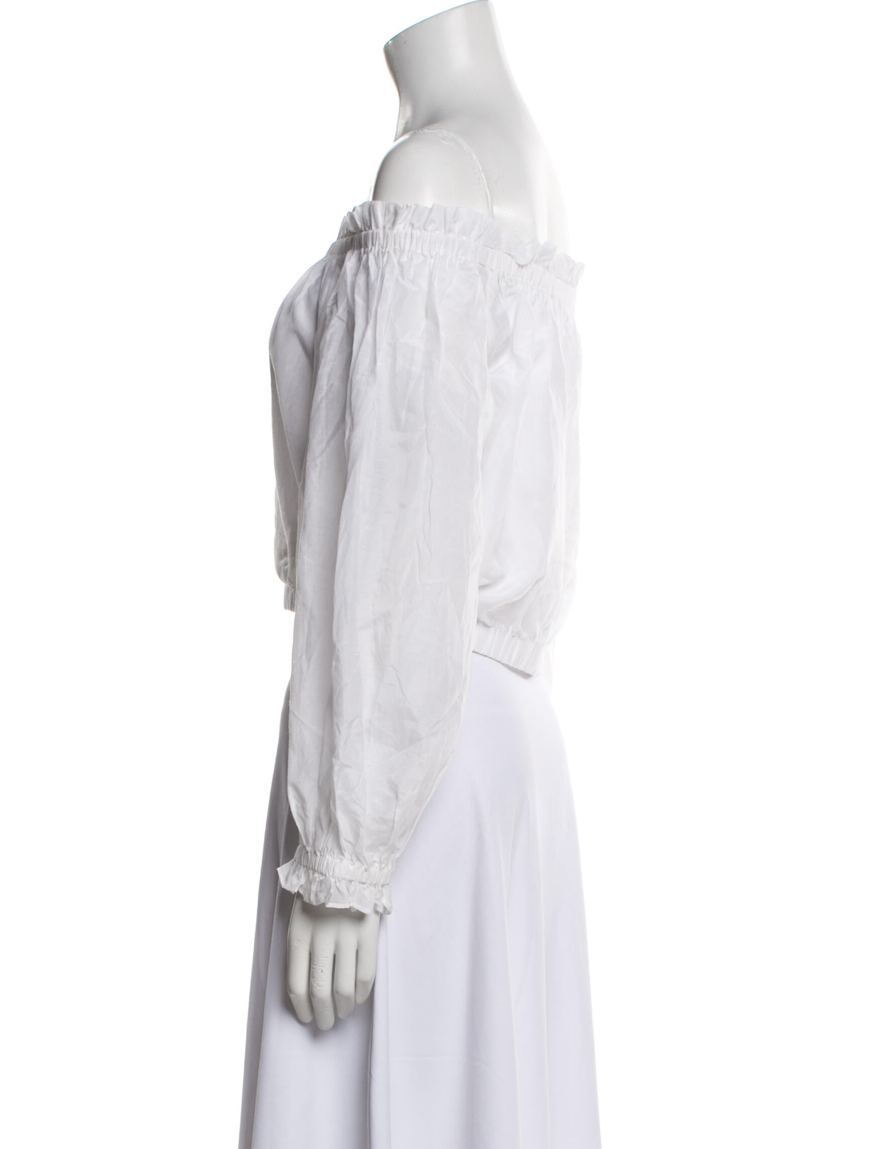 Alice + Olivia Off-The-Shoulder Long Sleeve Crop Top